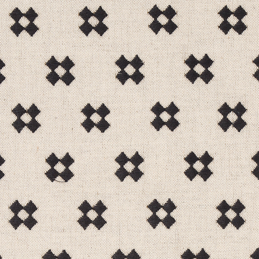 Thandie Embroidery fabric in carbon on natural color - pattern number 82120 - by Schumacher in the Bohemia collection