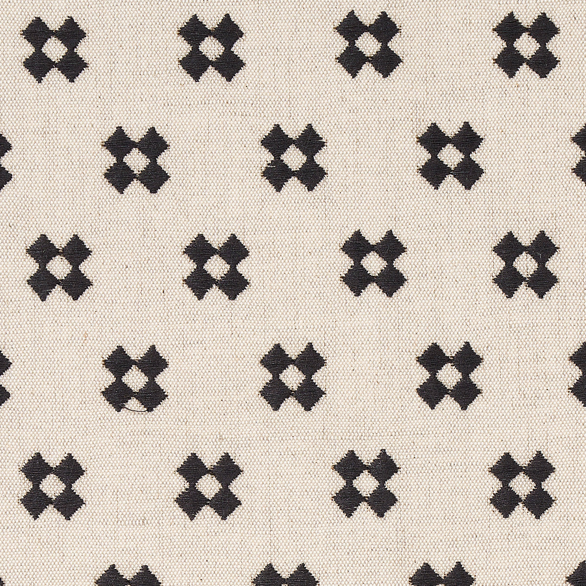 Thandie Embroidery fabric in carbon on natural color - pattern number 82120 - by Schumacher in the Bohemia collection