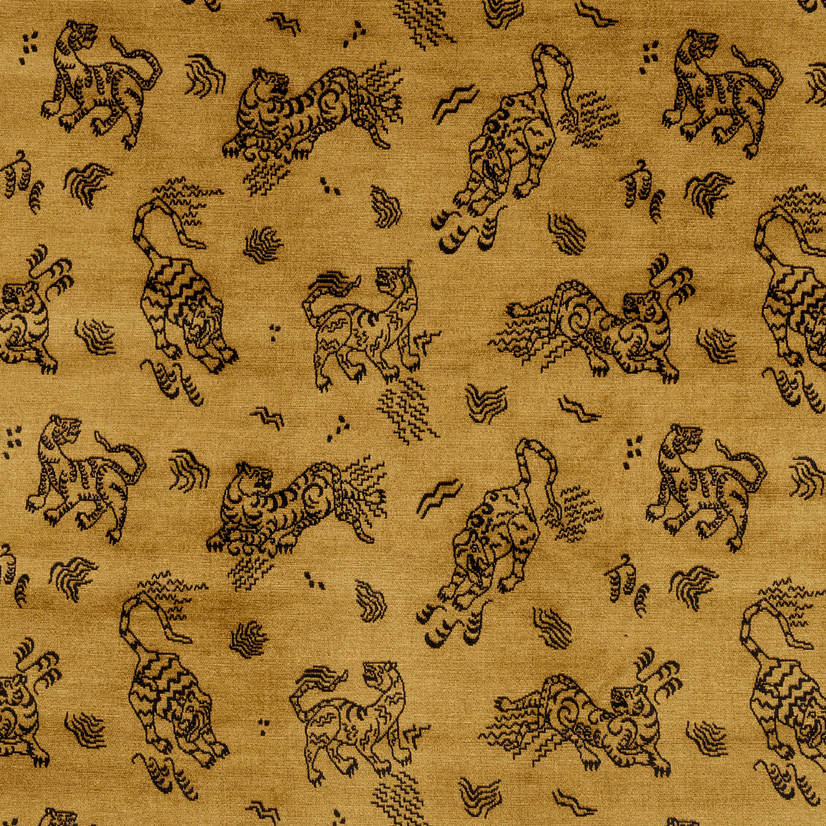 Kinabalu Velvet fabric in gold color - pattern number 82170 - by Schumacher in the Cut &amp; Patterned Velvets collection