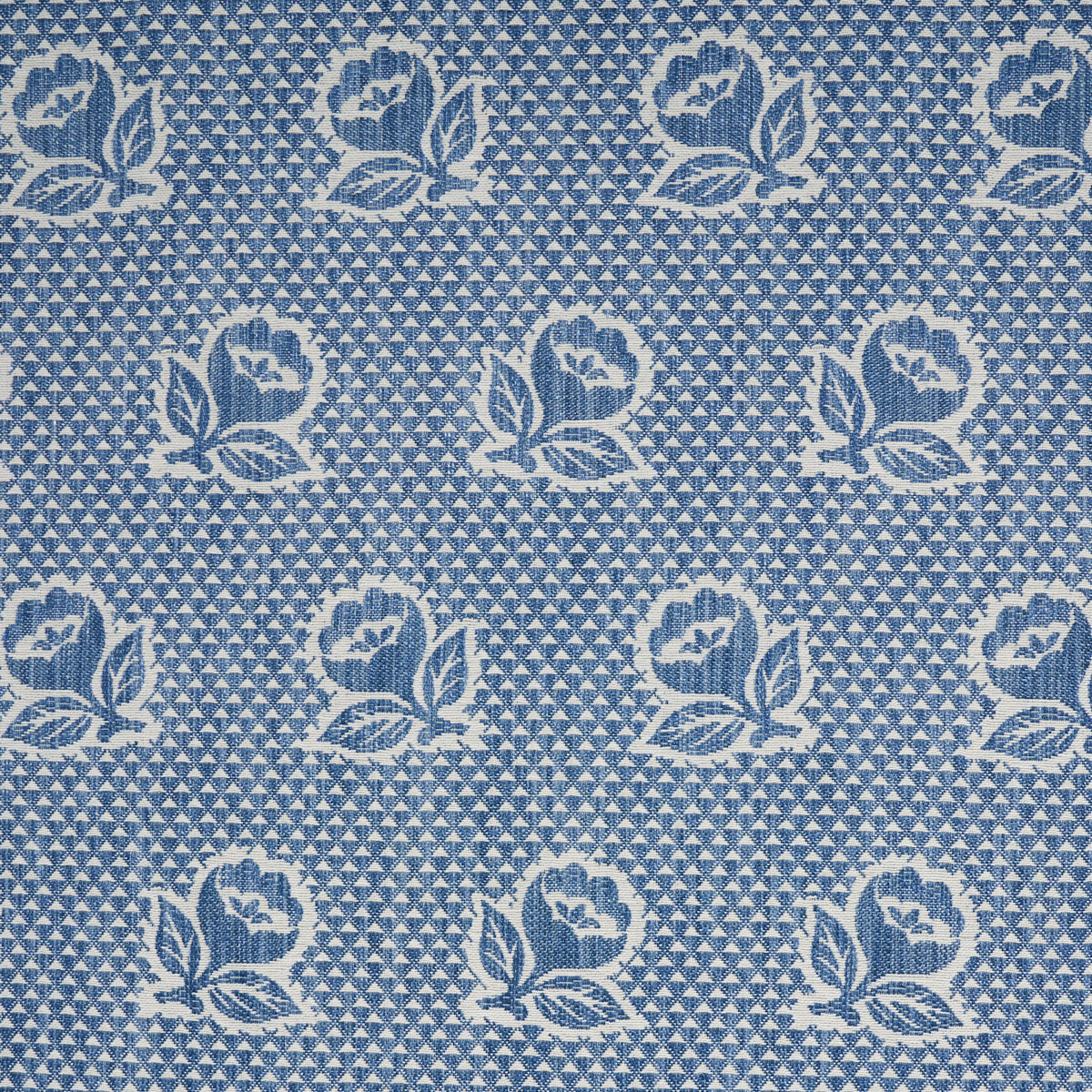 Fleurette fabric in denim color - pattern number 82190 - by Schumacher in the New Traditional:  Provencal collection