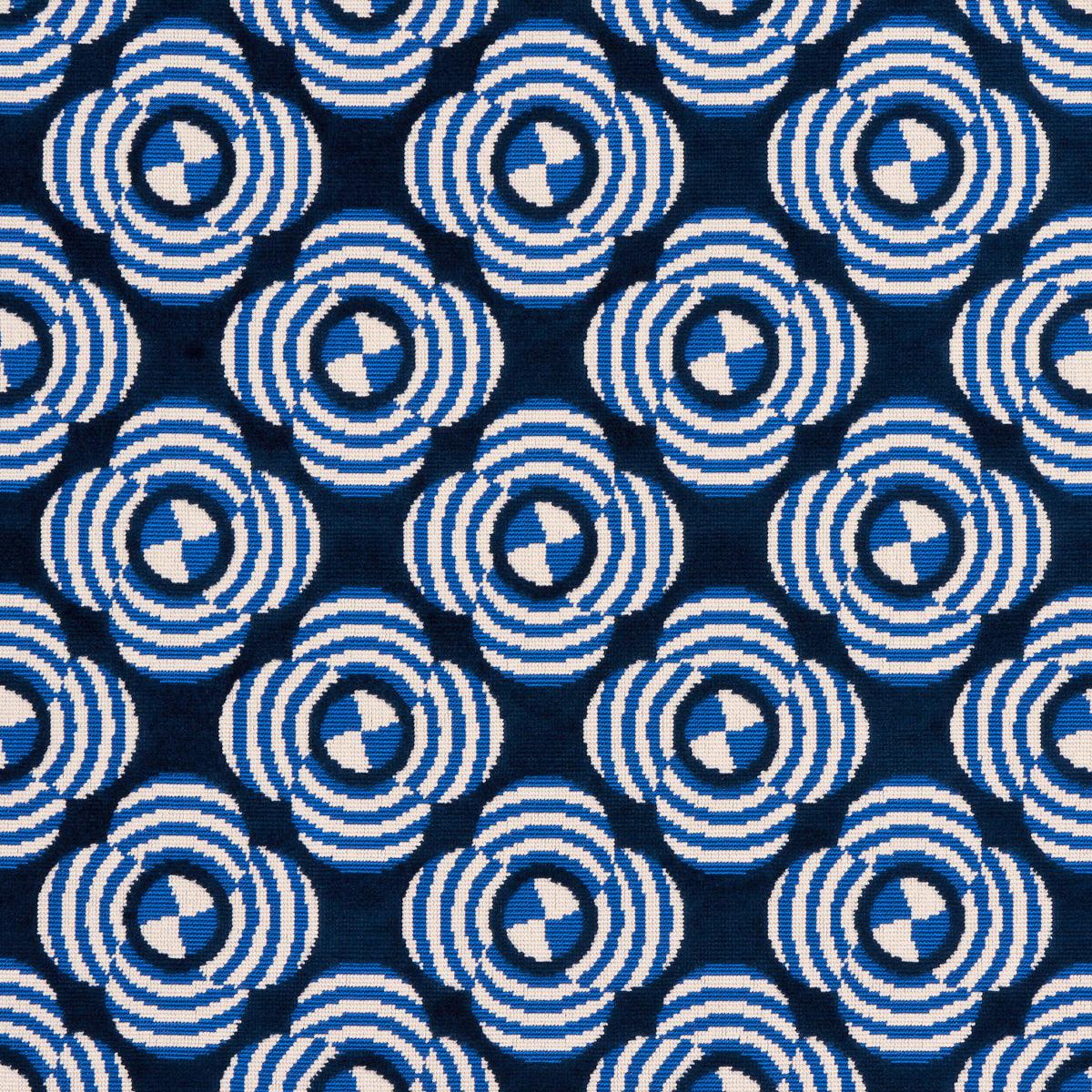 Le Moderne Cut Velvet fabric in cobalt color - pattern number 82260 - by Schumacher in the Johnson Hartig collection