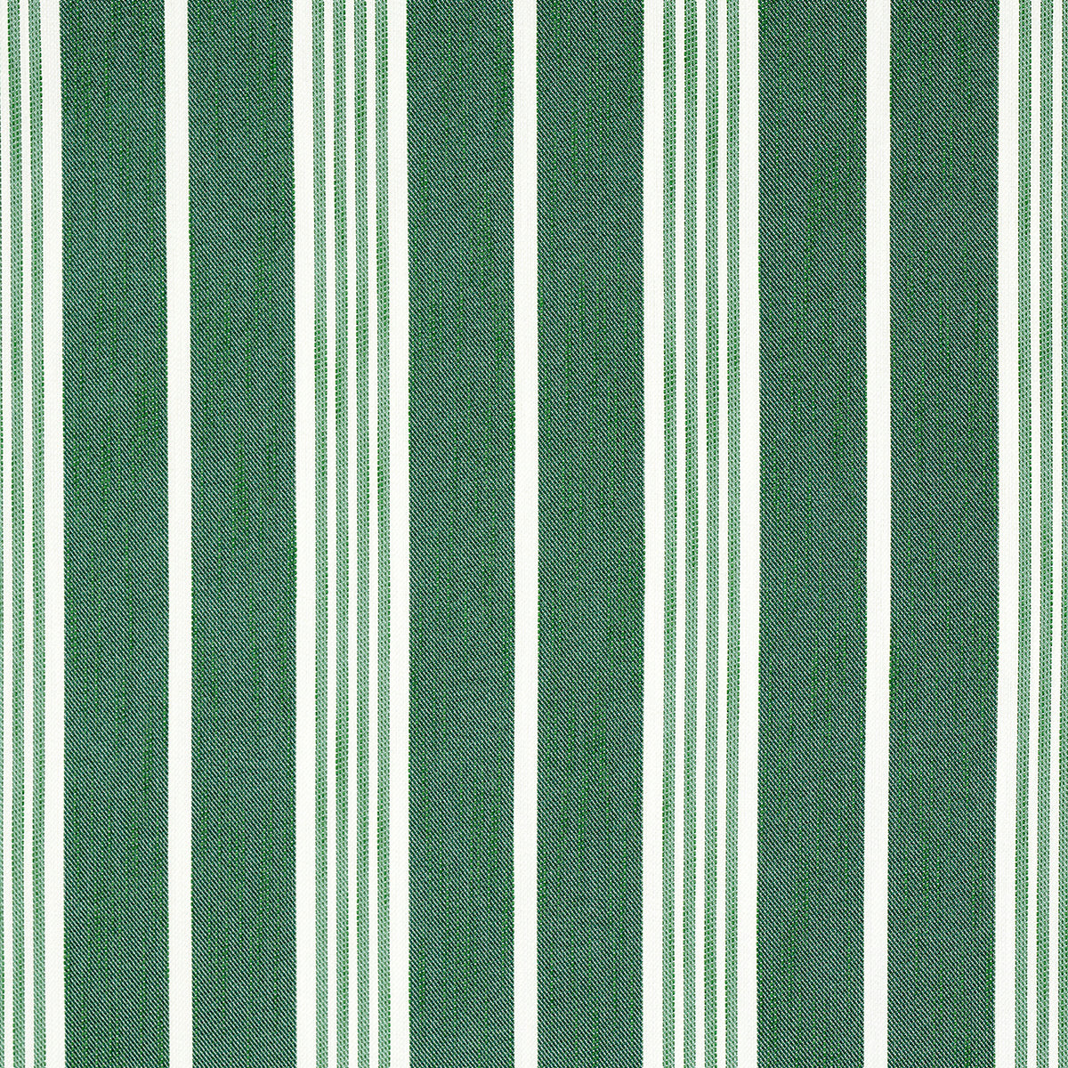 Hampton Stripe Indoor Outdoor fabric in emerald color - pattern number 82302 - by Schumacher in the Mary Mcdonald collection