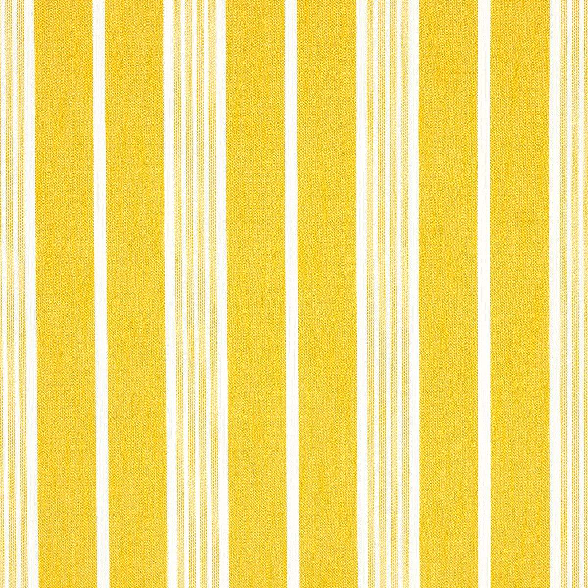 Hampton Stripe Indoor Outdoor fabric in canary color - pattern number 82303 - by Schumacher in the Mary Mcdonald collection