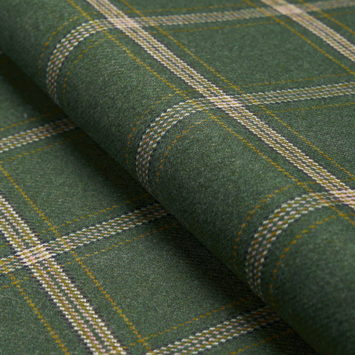 Blackburn Merino Plaid fabric in green color - pattern number 82343 - by Schumacher in the Patterson Flynn collection