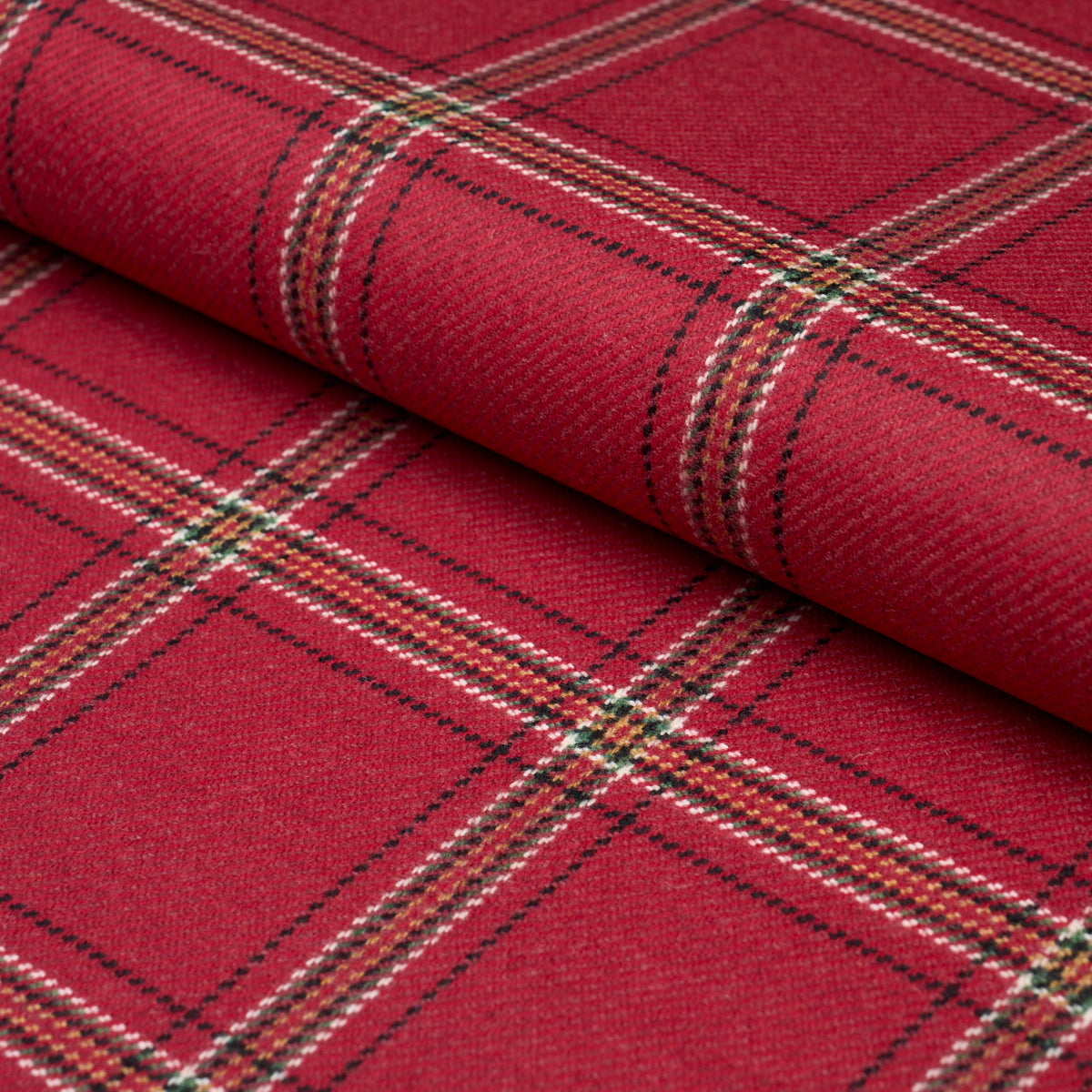 Blackburn Merino Plaid fabric in crimson color - pattern number 82345 - by Schumacher in the Patterson Flynn collection