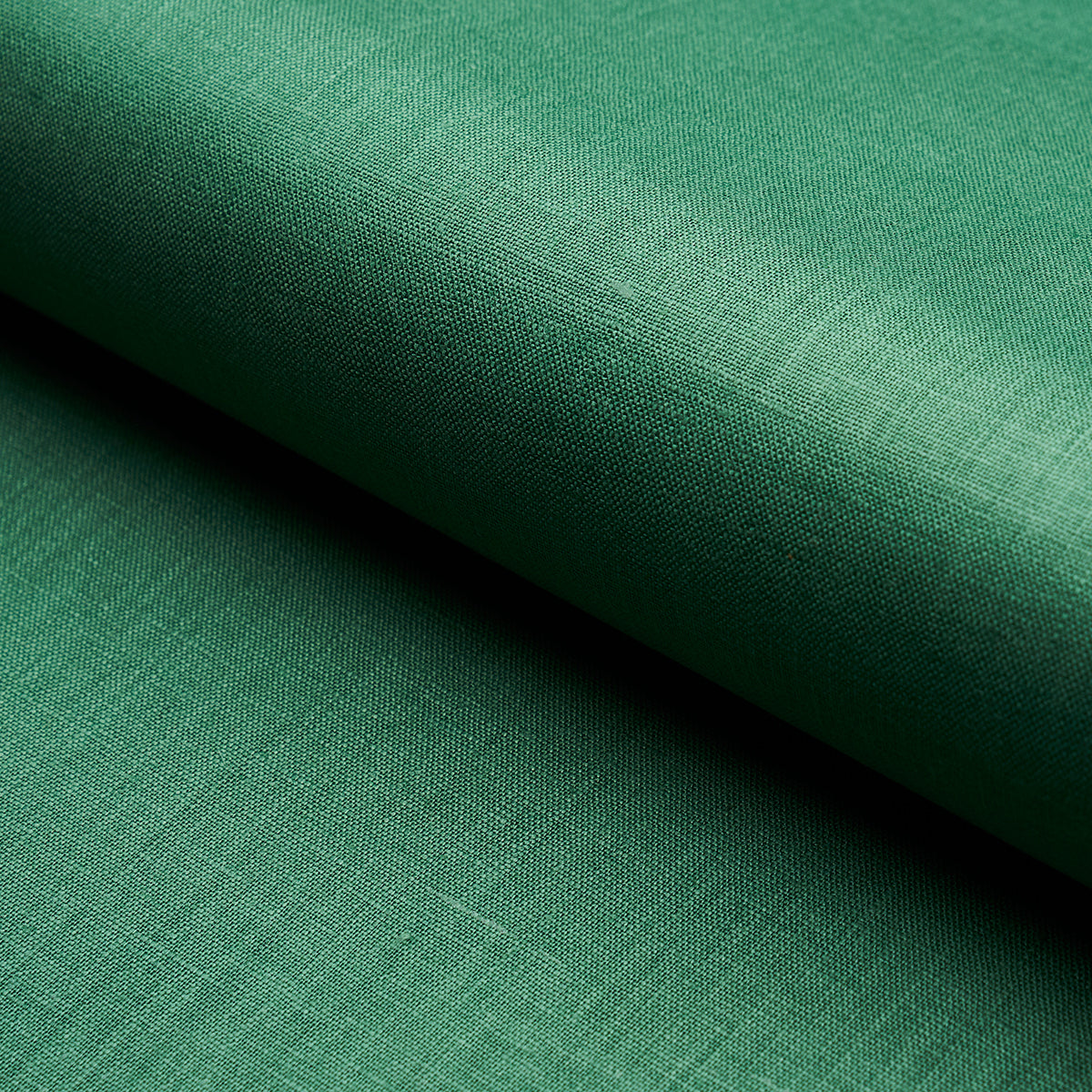 Lange Glazed Linen fabric in emerald color - pattern number 82687 - by Schumacher in the Perfect Basics: Linen collection
