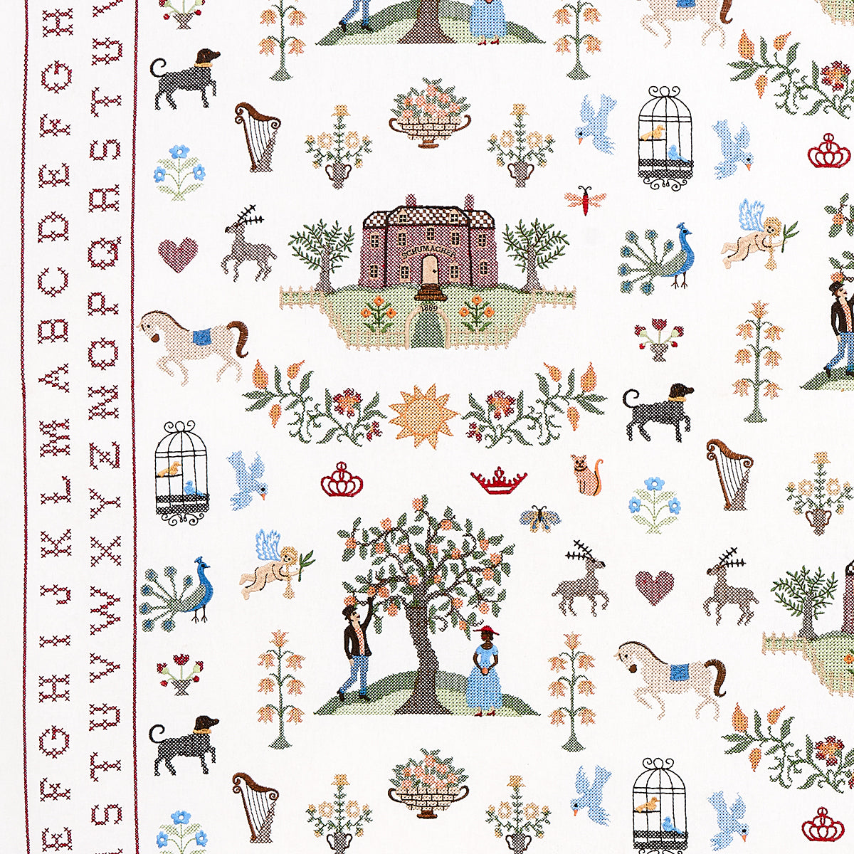 Merrifield Sampler fabric in document color - pattern number 82890 - by Schumacher in the New Americana collection
