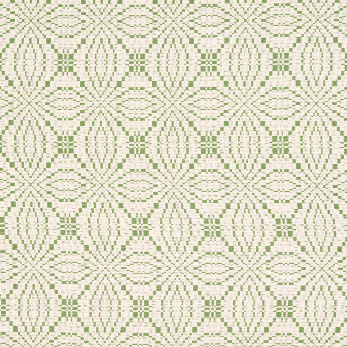 Francestown Coverlet fabric in leaf color - pattern number 82910 - by Schumacher in the A Country Life collection