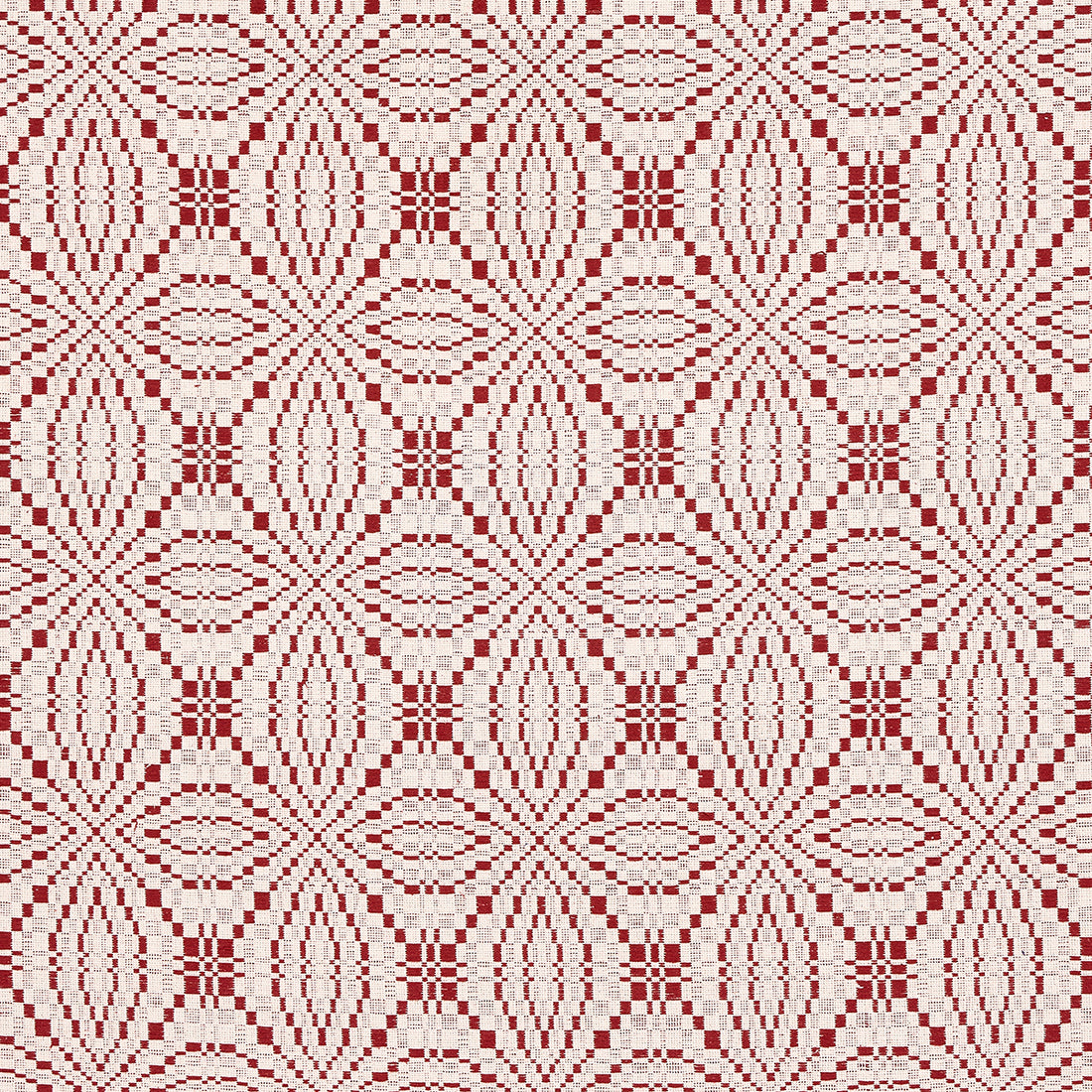 Francestown Coverlet fabric in crimson color - pattern number 82912 - by Schumacher in the A Country Life collection