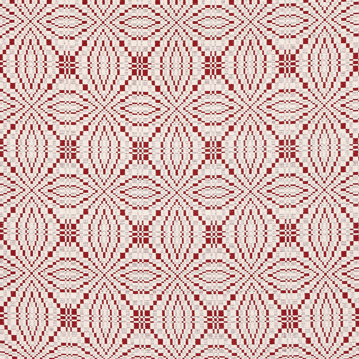 Francestown Coverlet fabric in crimson color - pattern number 82912 - by Schumacher in the A Country Life collection
