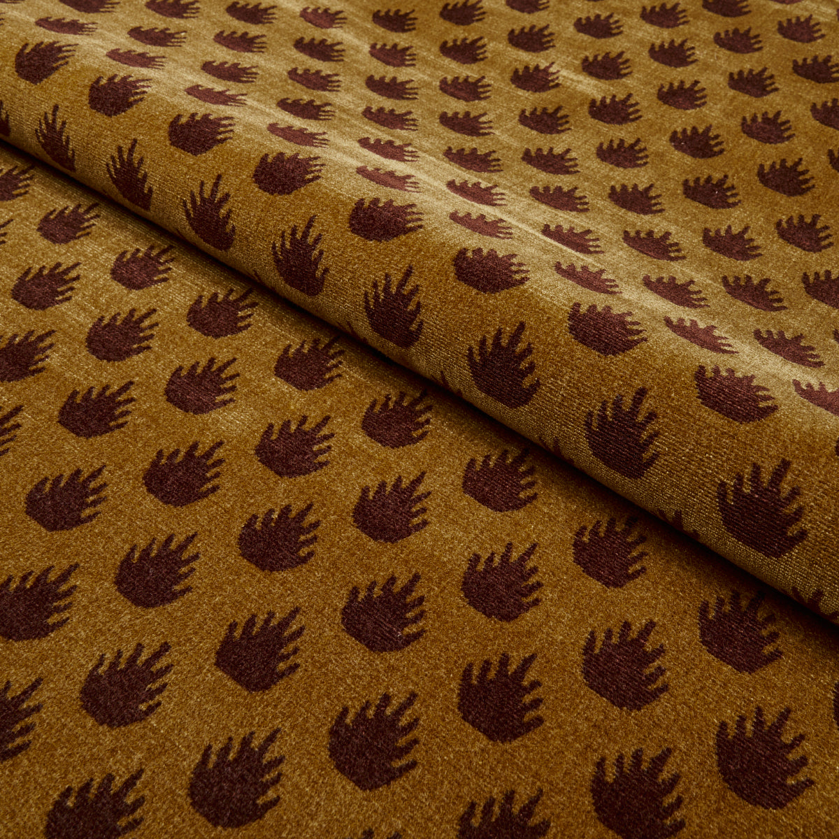Coronation Velvet fabric in bronze color - pattern number 82980 - by Schumacher in the Cut &amp; Patterned Velvets collection