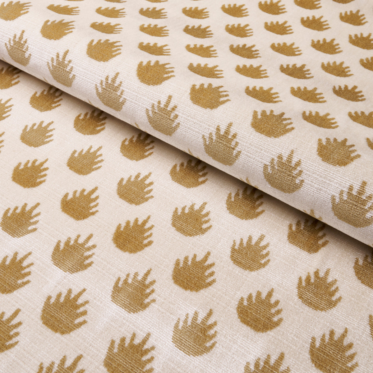 Coronation Velvet fabric in camel color - pattern number 82981 - by Schumacher in the Cut &amp; Patterned Velvets collection