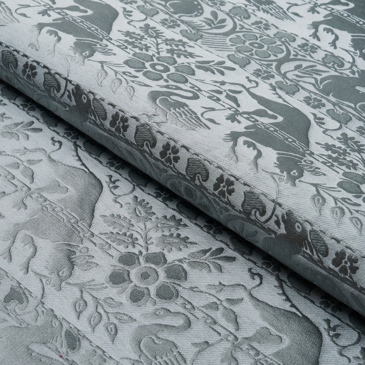 Animali fabric in slate blue color - pattern number 83120 - by Schumacher in the Schumacher Classics collection