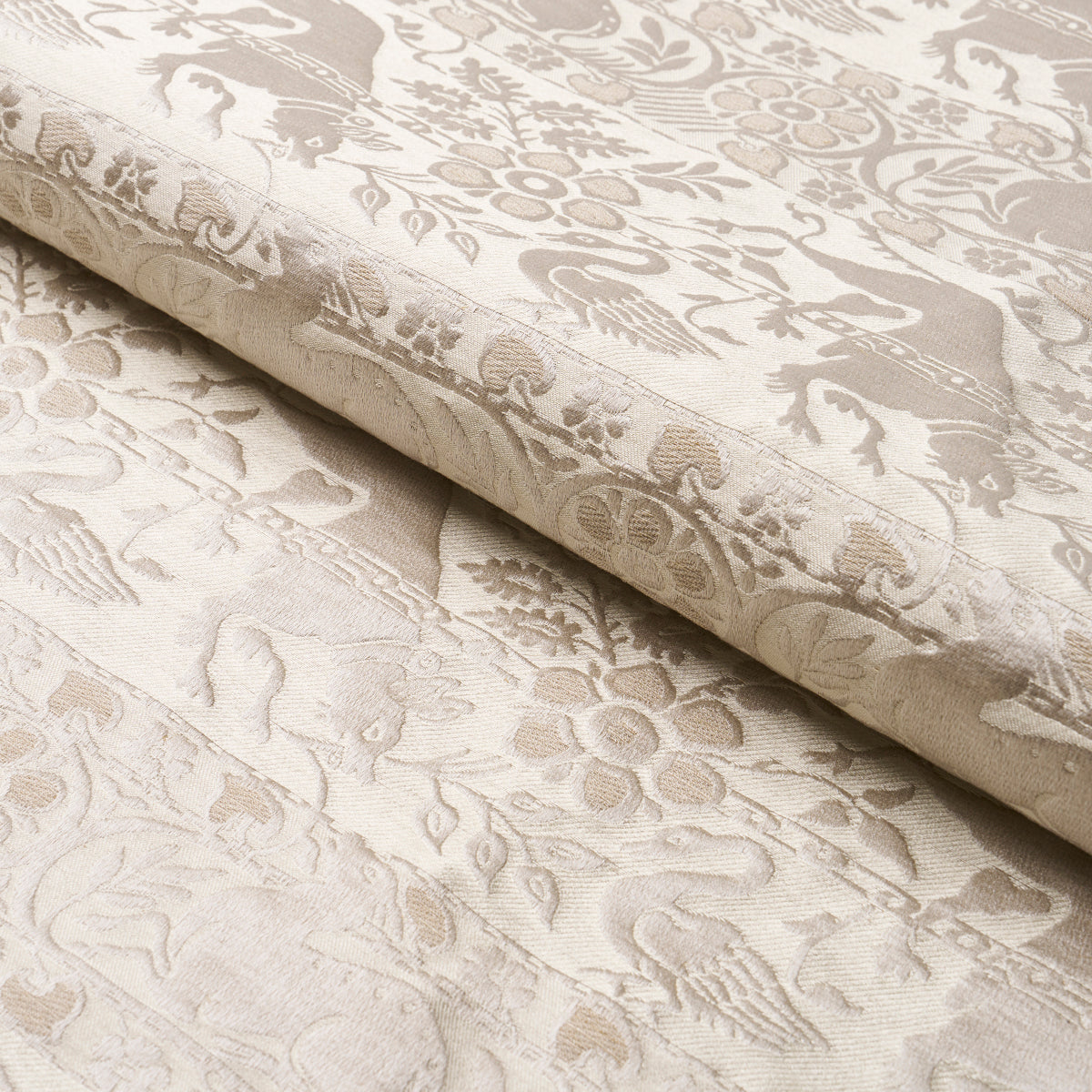 Animali fabric in stone color - pattern number 83121 - by Schumacher in the Schumacher Classics collection