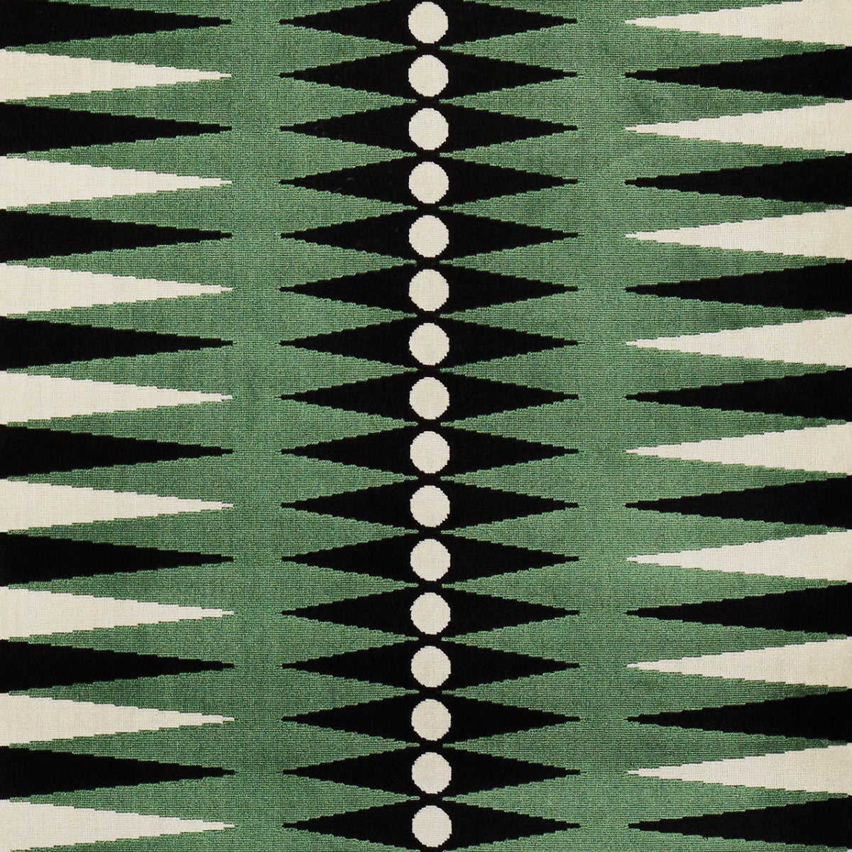 Backgammon Cut Velvet fabric in green color - pattern number 83202 - by Schumacher in the Mary Mcdonald collection