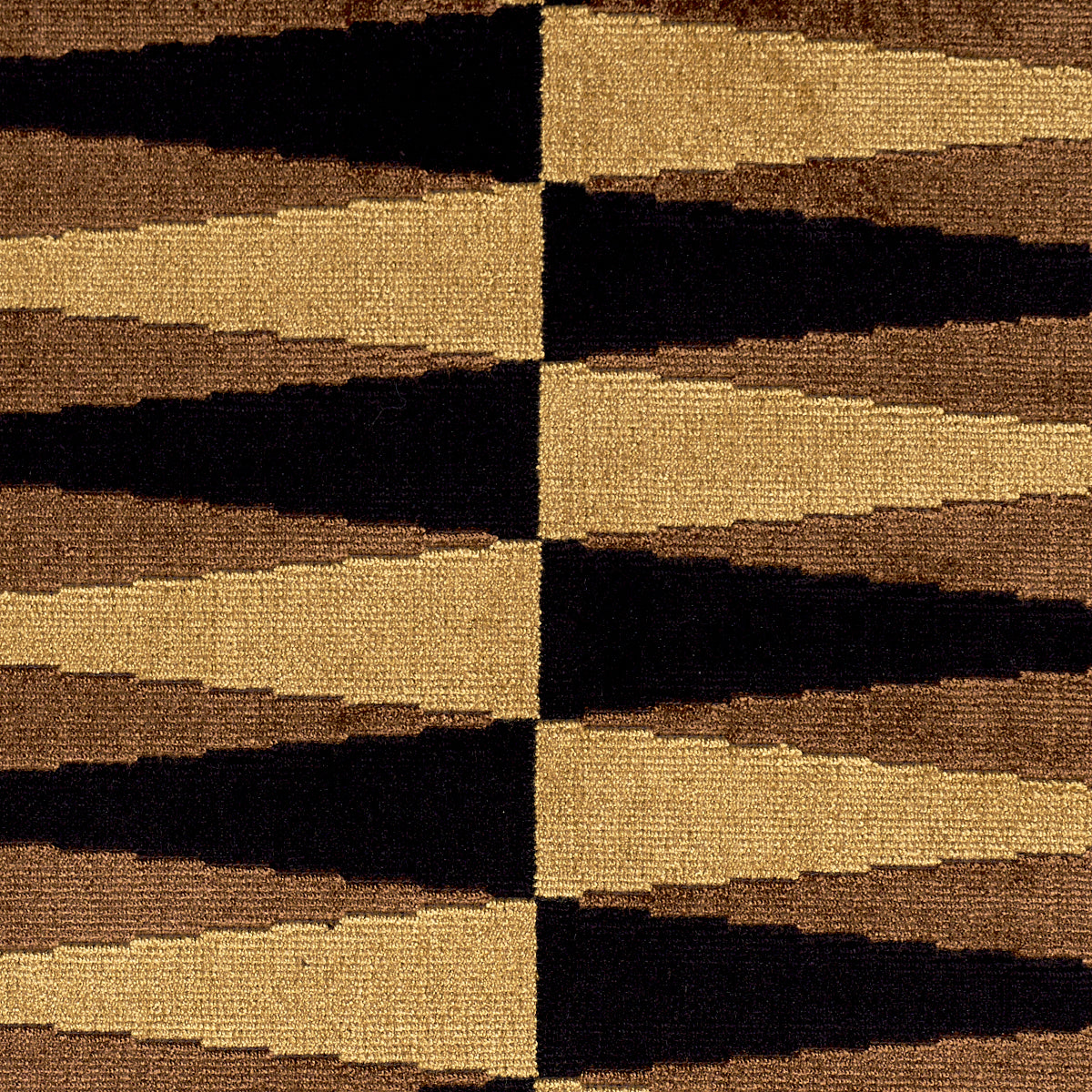 Backgammon Cut Velvet fabric in ochre color - pattern number 83203 - by Schumacher in the Atelier Paris collection