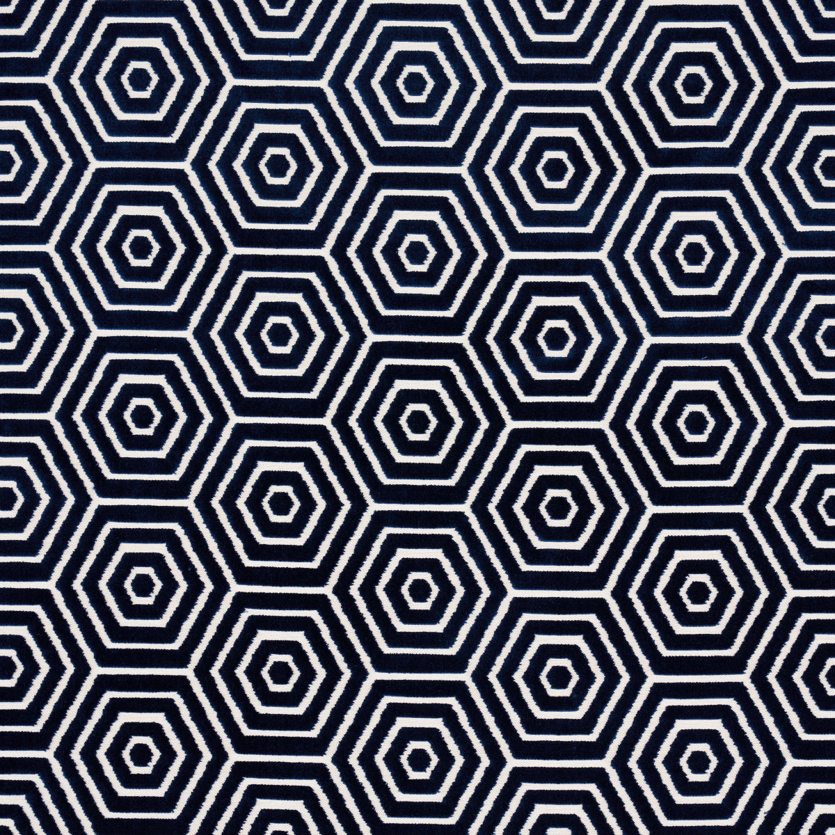 Bees Knees Cut Velvet fabric in navy color - pattern number 83211 - by Schumacher in the Mary Mcdonald collection