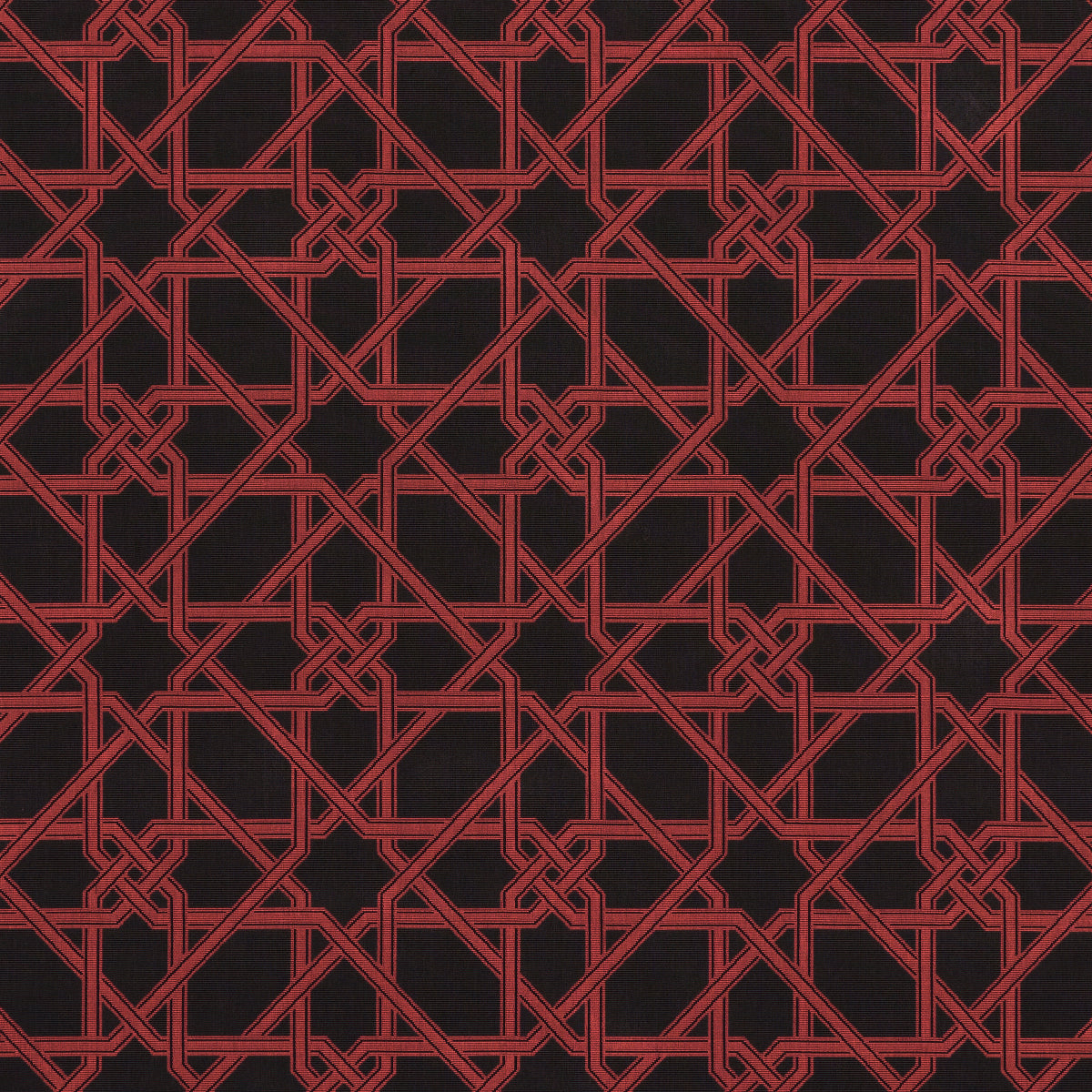 Le Maroc Epingle fabric in black and red color - pattern number 83222 - by Schumacher in the Mary Mcdonald collection