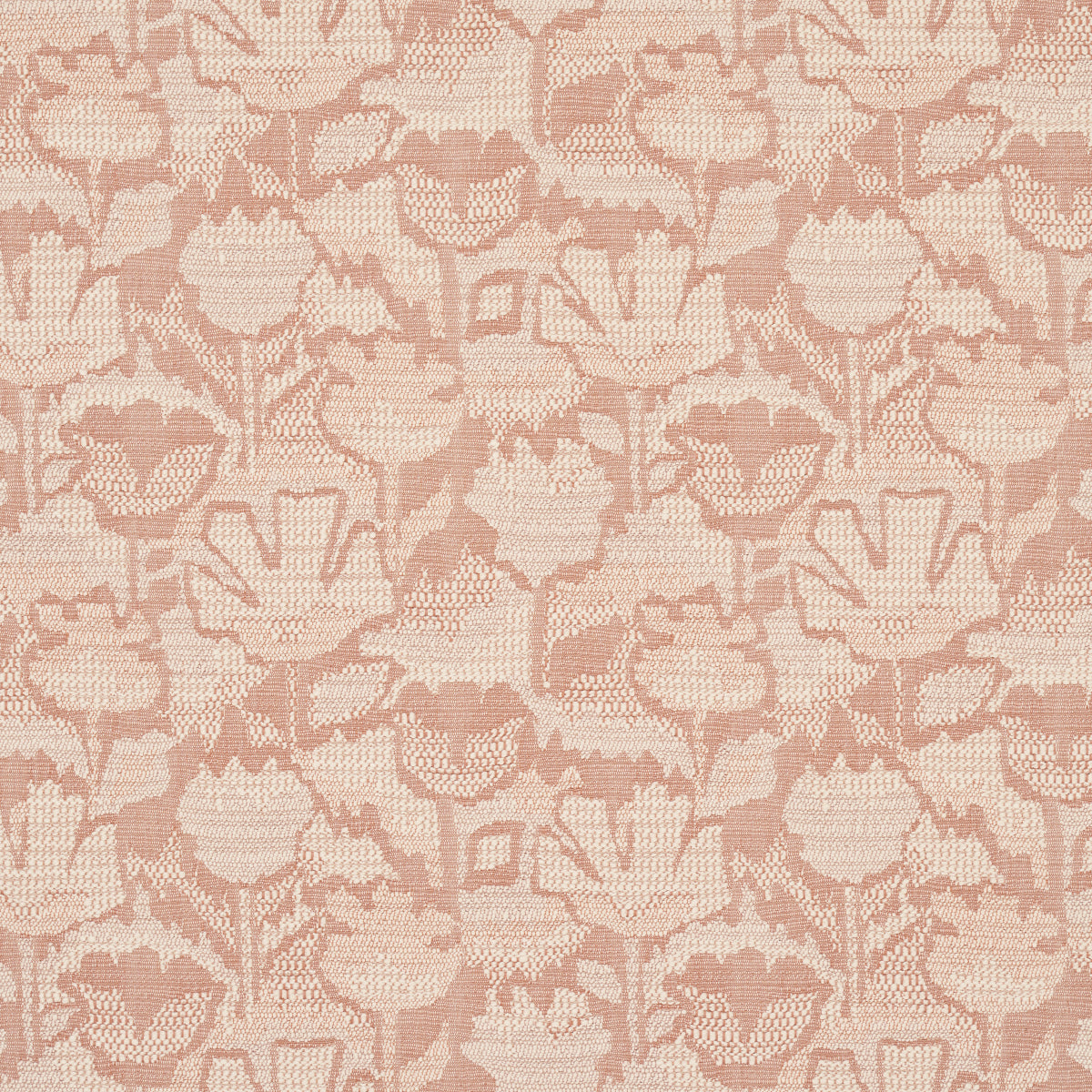 Wild Flower fabric in brick color - pattern number 83452 - by Schumacher in the Earth And Sky collection
