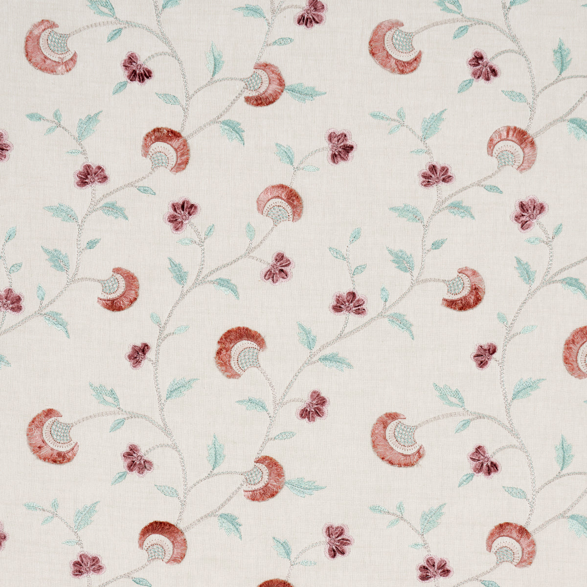 Iyla Embroidery fabric in rose and natural color - pattern number 83660 - by Schumacher in the Le Max collection