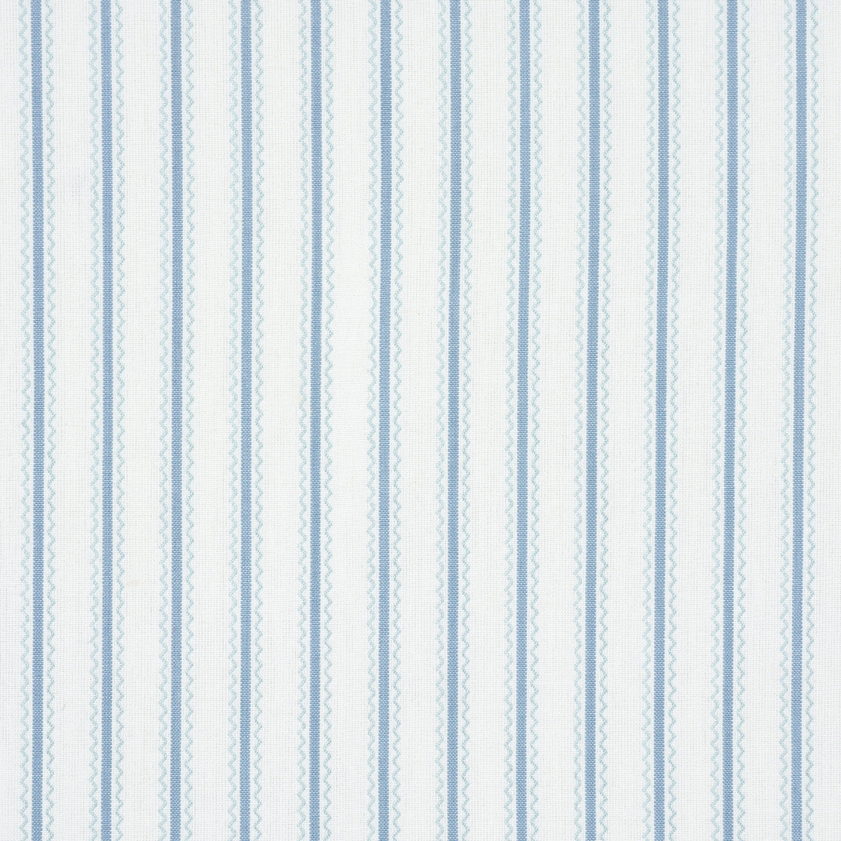 Birdie Ticking Stripe fabric in china blue color - pattern number 83701 - by Schumacher in the Mark D. Sikes collection