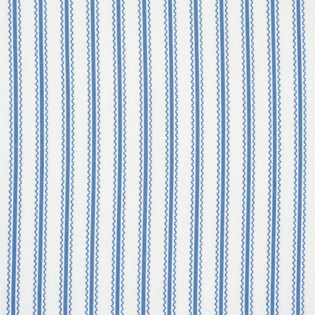 Birdie Ticking Stripe fabric in indigo color - pattern number 83702 - by Schumacher in the Mark D. Sikes collection