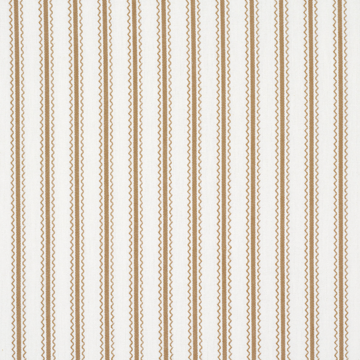 Birdie Ticking Stripe fabric in neutral color - pattern number 83703 - by Schumacher in the Mark D. Sikes collection