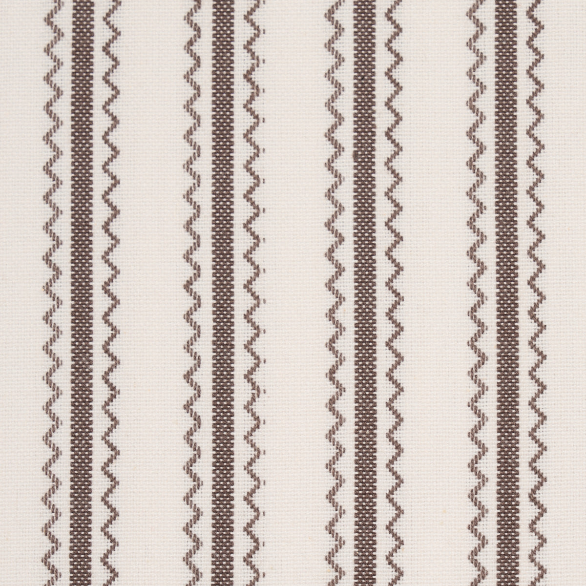 Birdie Ticking Stripe fabric in Brown color - pattern number 83704 - by Schumacher in the Woven Essentials collection