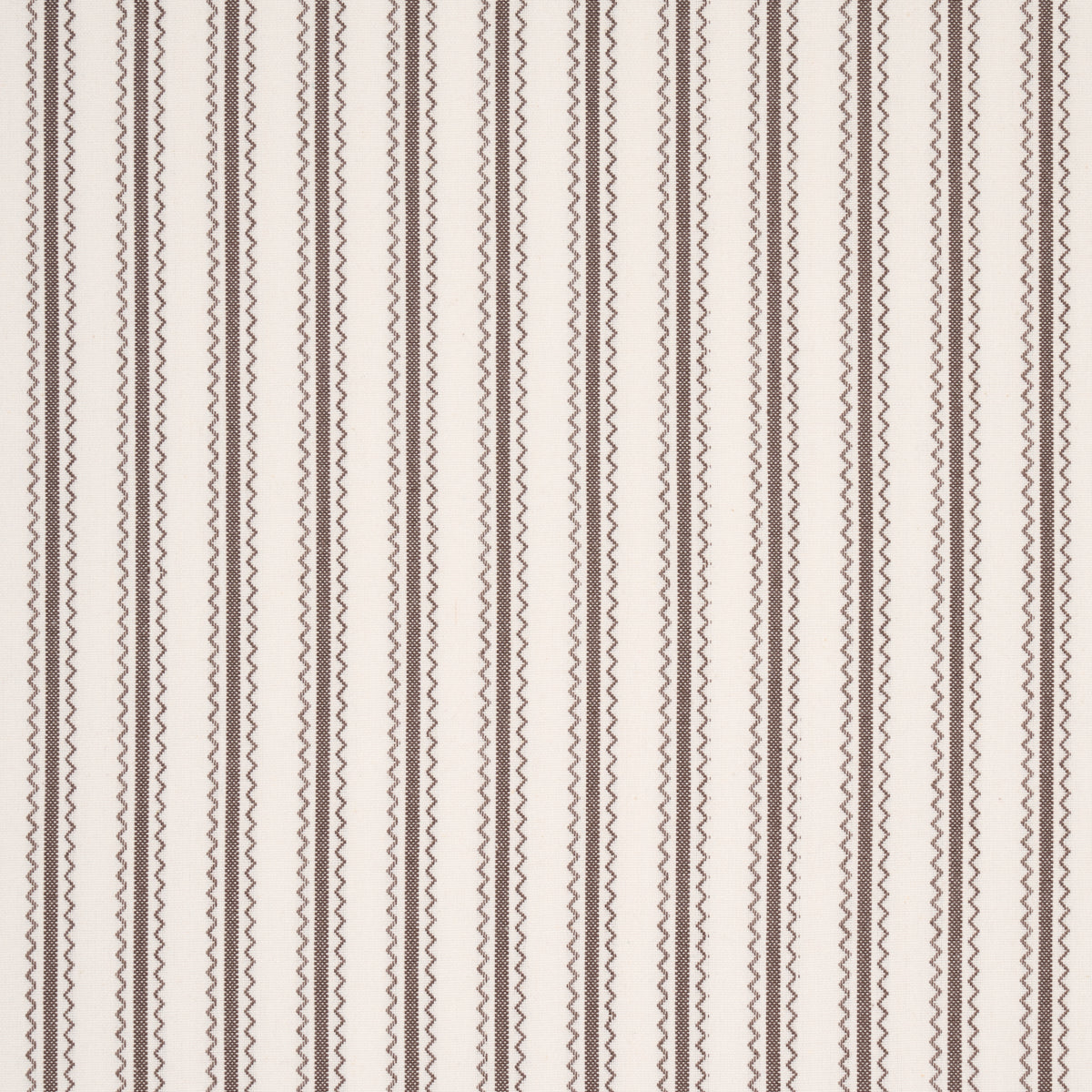 Birdie Ticking Stripe fabric in Brown color - pattern number 83704 - by Schumacher in the Woven Essentials collection