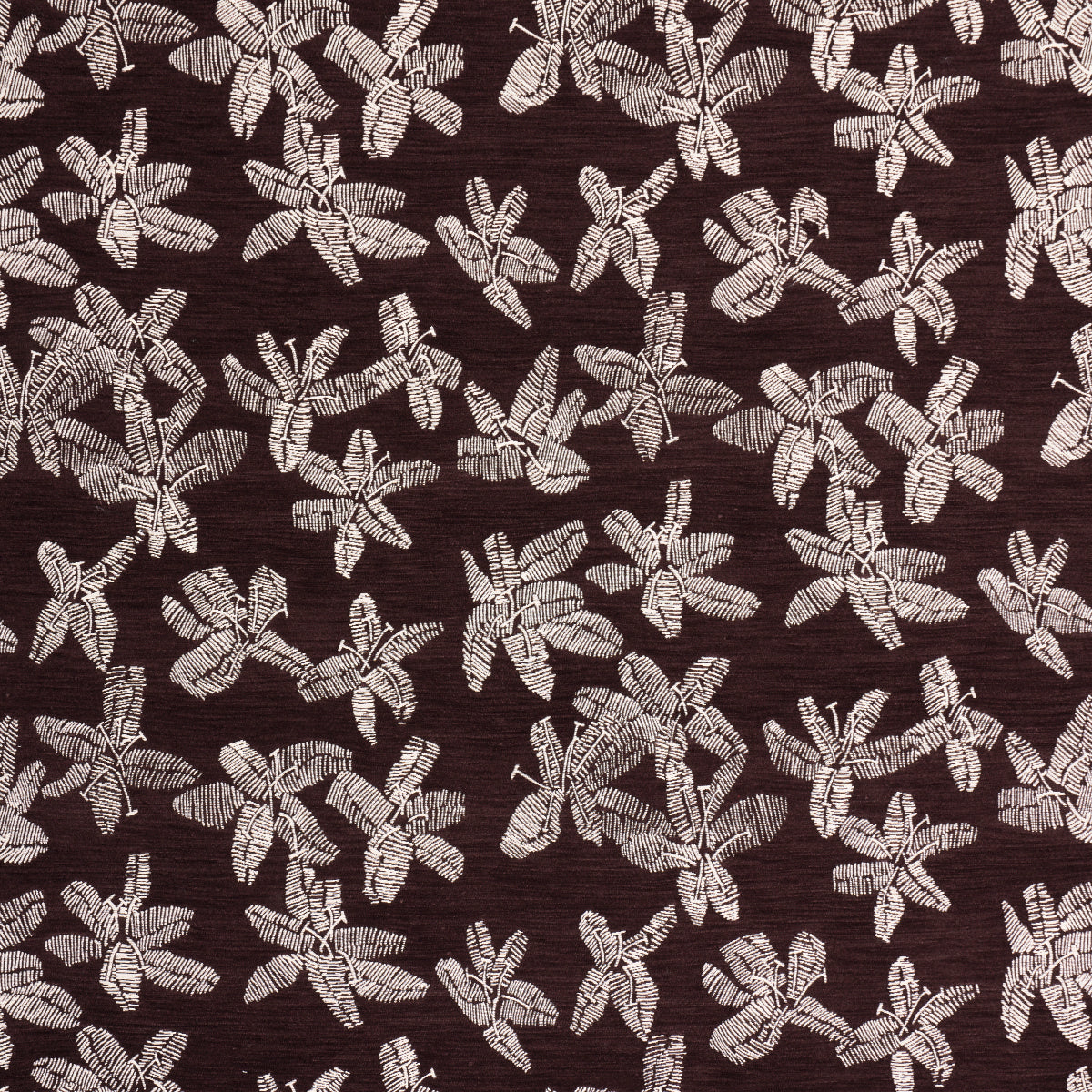 Hibiscus fabric in plum color - pattern number 83811 - by Schumacher in the Caroline Z Hurley collection