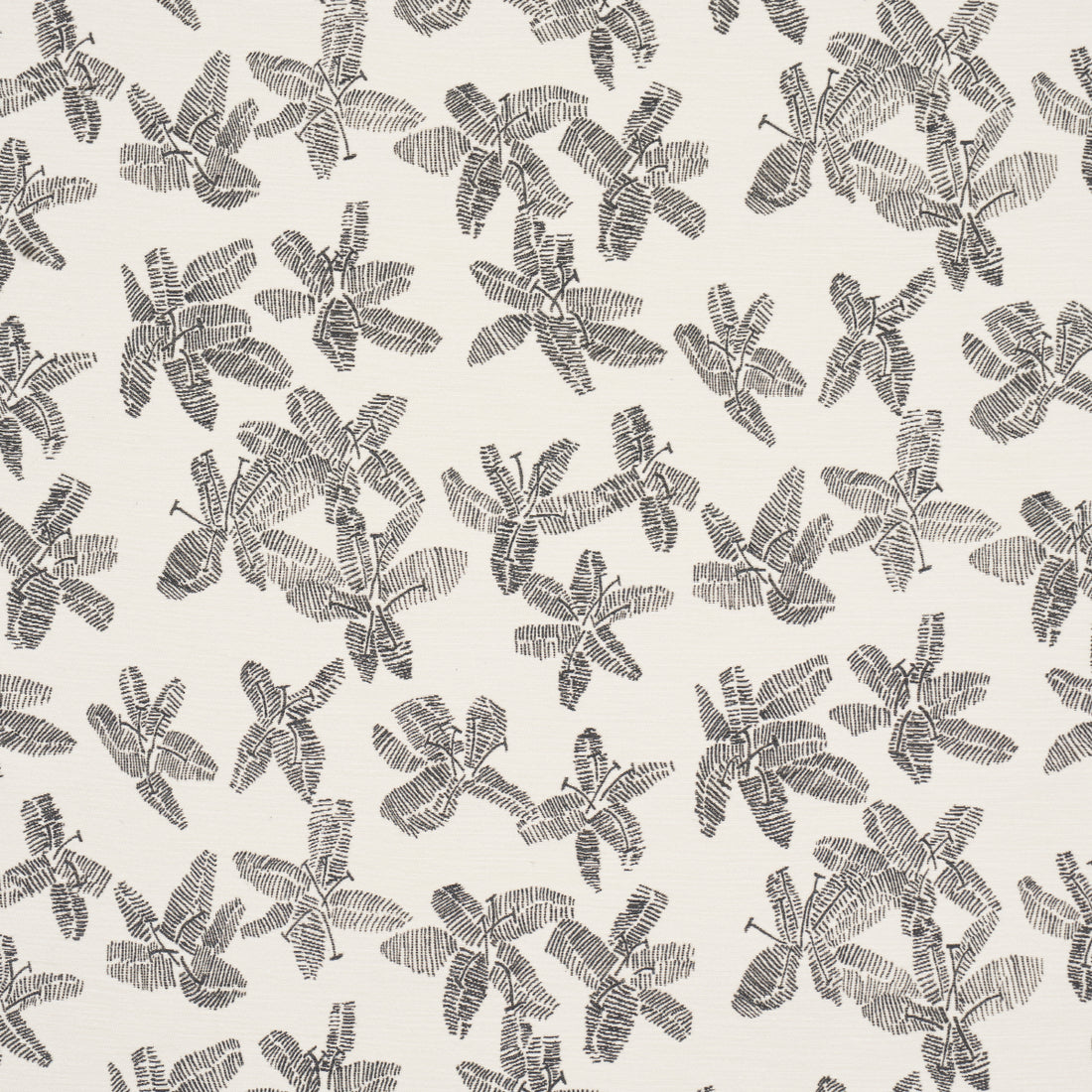 Hibiscus fabric in black and white color - pattern number 83812 - by Schumacher in the Caroline Z Hurley collection
