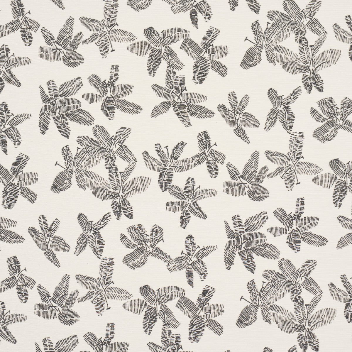 Hibiscus fabric in black and white color - pattern number 83812 - by Schumacher in the Caroline Z Hurley collection