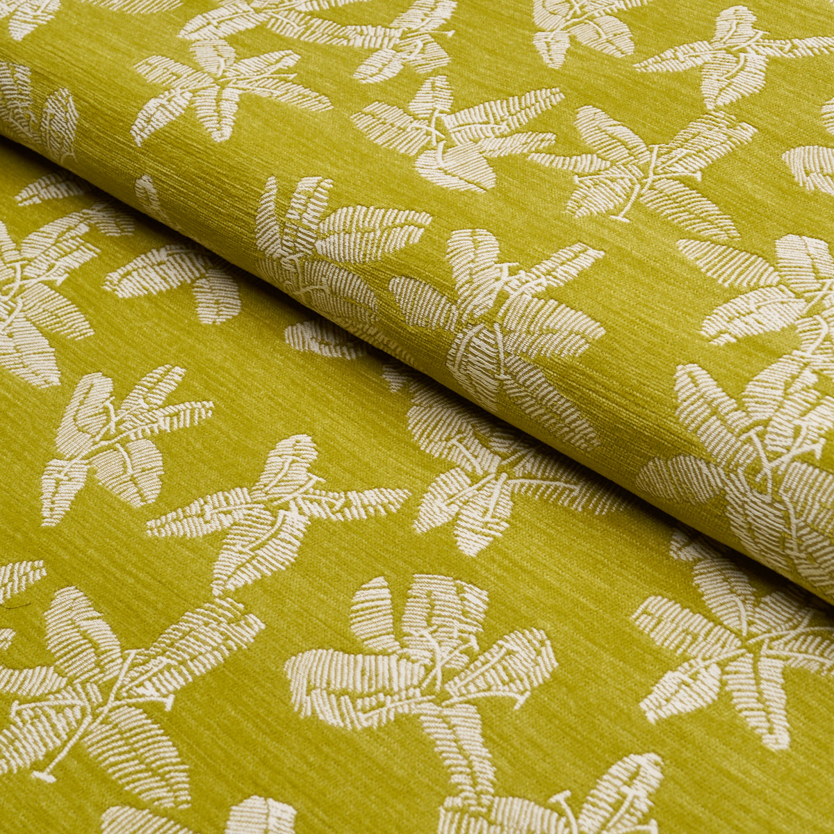 Hibiscus fabric in citron vert color - pattern number 83814 - by Schumacher in the Atelier Paris collection