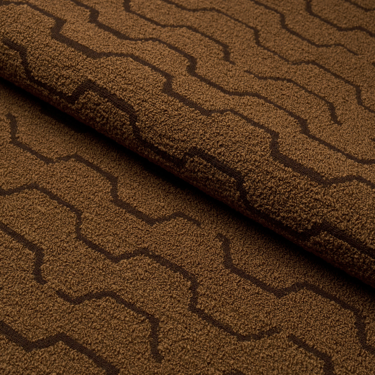 Patek Wool Boucle fabric in umber color - pattern number 83930 - by Schumacher in the Patterson Flynn collection