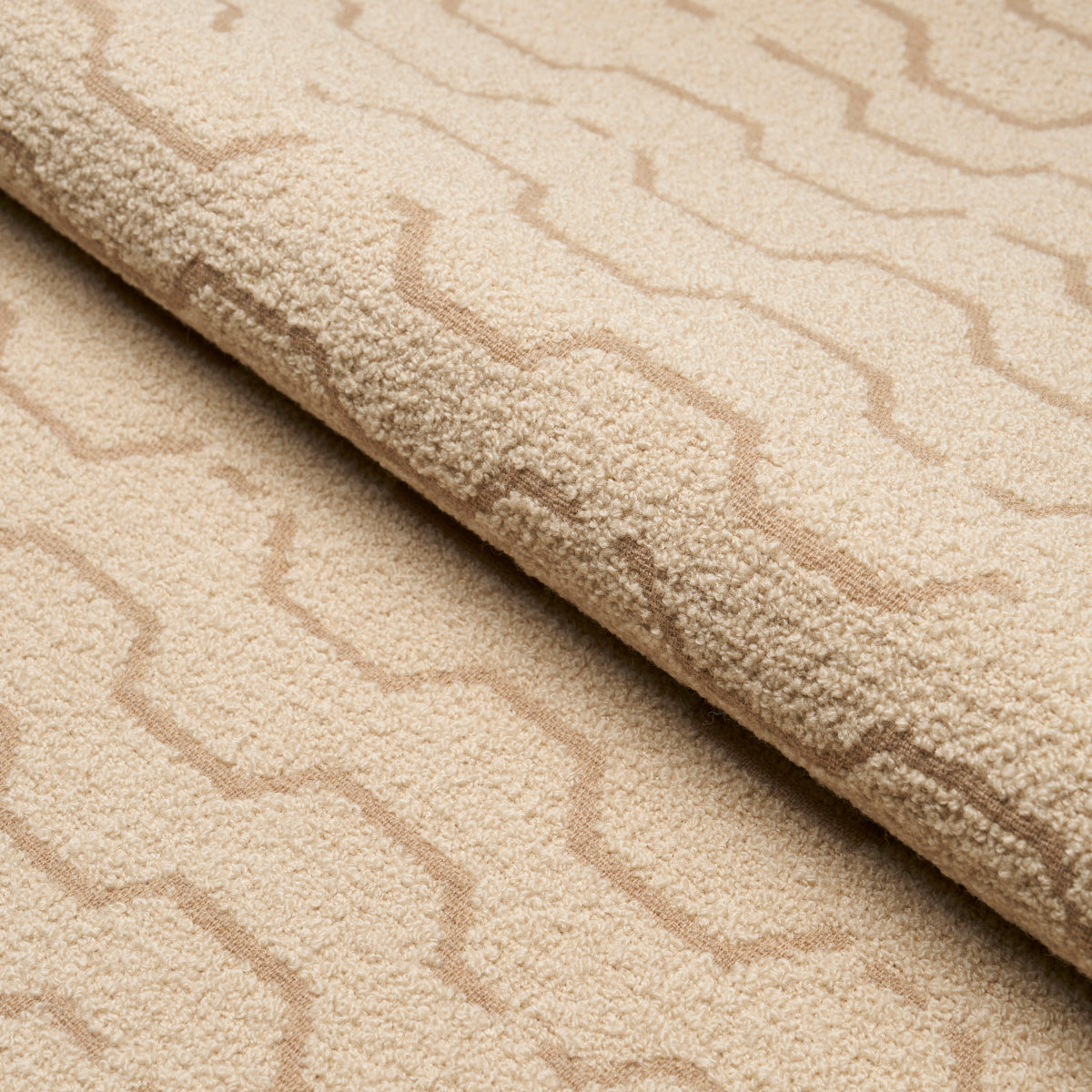 Patek Wool Boucle fabric in sand color - pattern number 83931 - by Schumacher in the Patterson Flynn collection