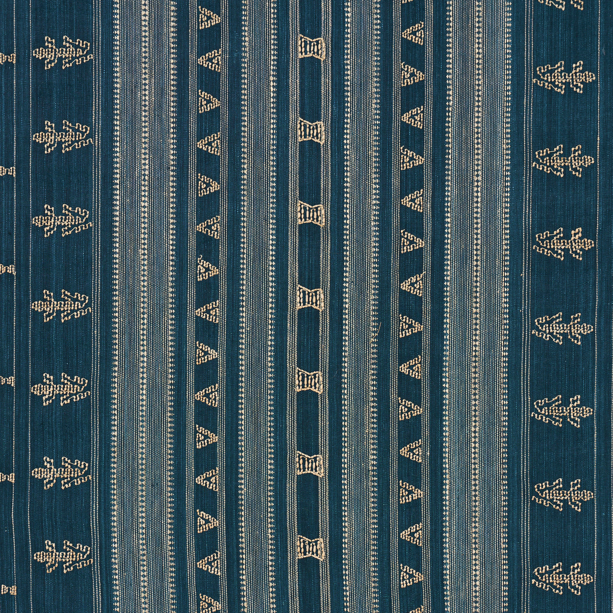 Nima Embroidered Cotton Linen fabric in indigo color - pattern number 84060 - by Schumacher in the Patterson Flynn collection
