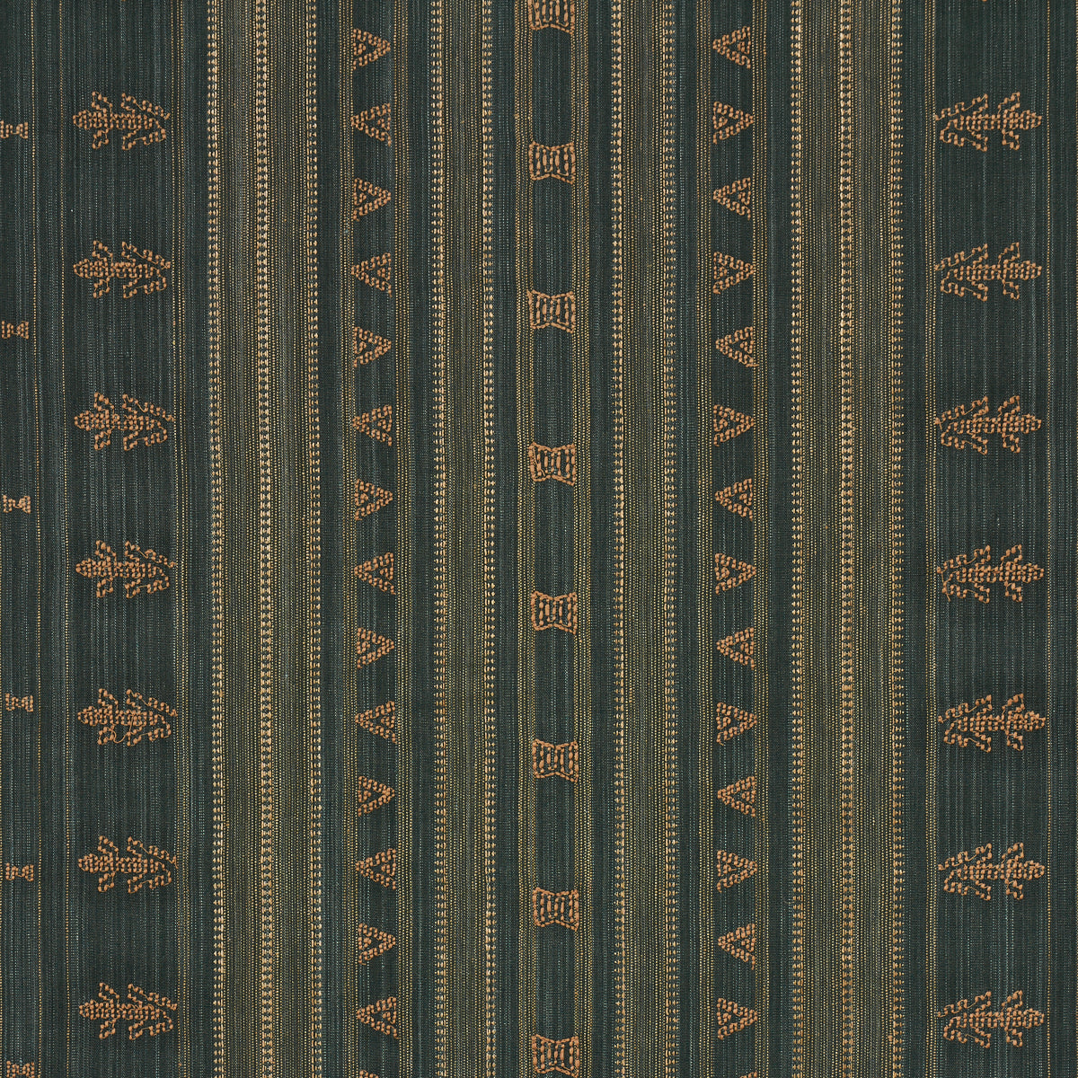 Nima Embroidered Cotton Linen fabric in jungle green color - pattern number 84061 - by Schumacher in the Patterson Flynn collection