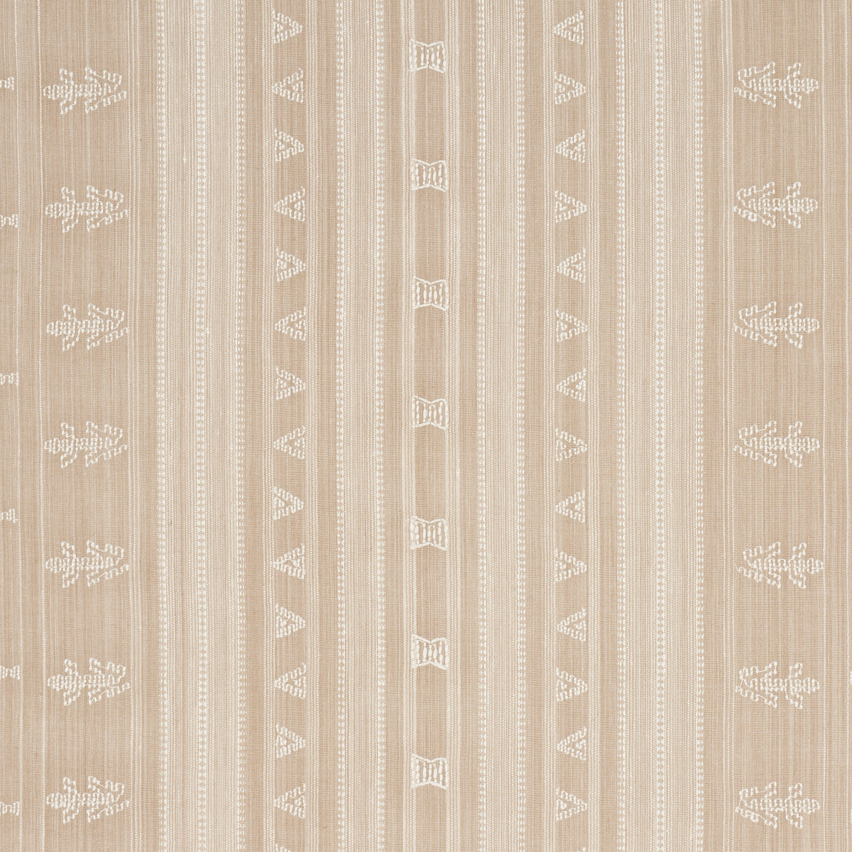 Nima Embroidered Cotton Linen fabric in tan color - pattern number 84062 - by Schumacher in the Patterson Flynn collection
