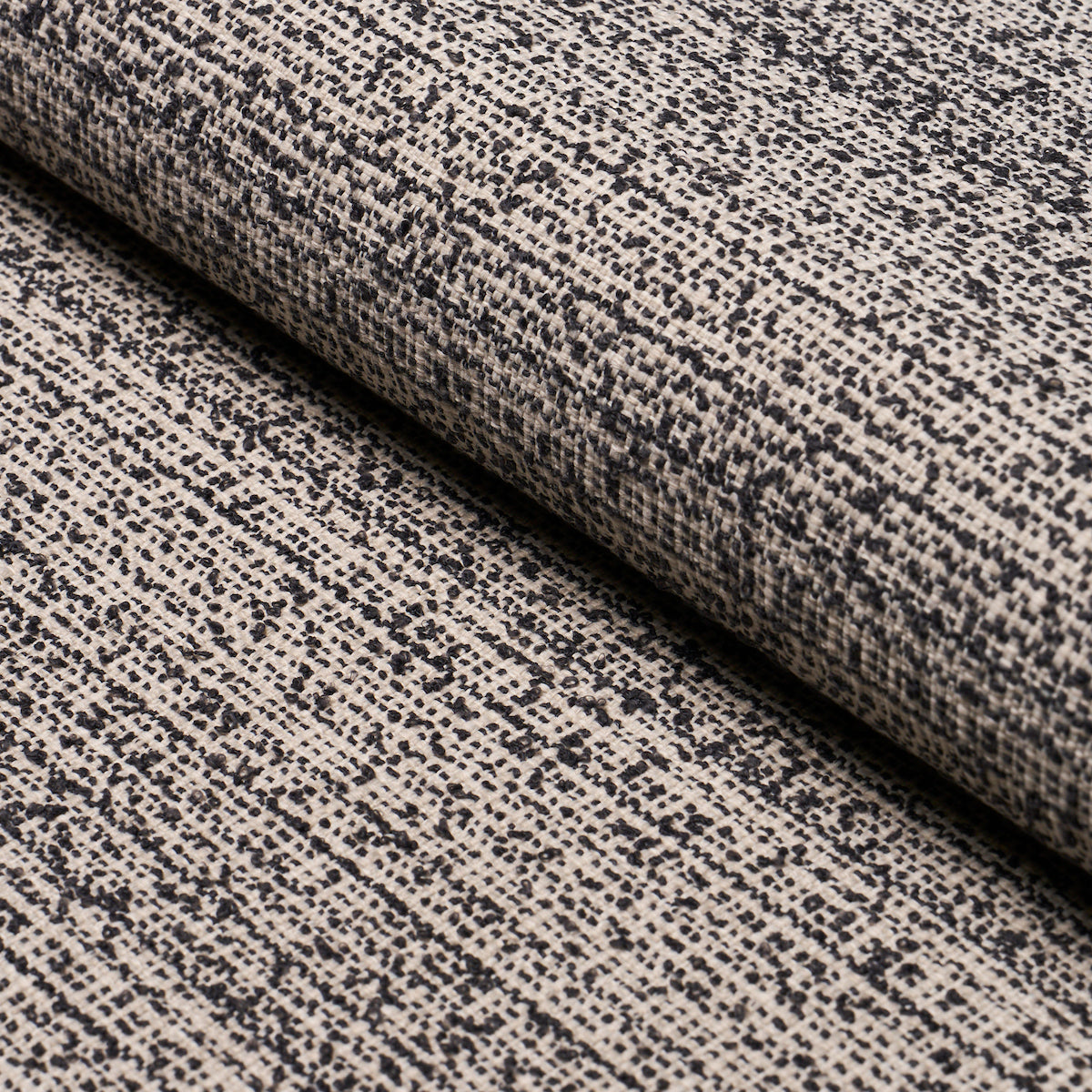 Sadie Indoor Outdoor fabric in black on natural color - pattern number 84152 - by Schumacher in the Perfect Basics: Indoor/Outdoor collection