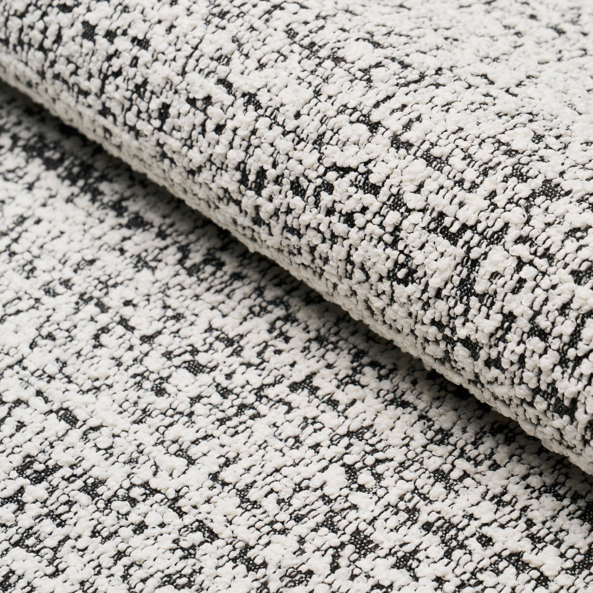 Zuzu Indoor Outdoor fabric in white on black color - pattern number 84203 - by Schumacher in the Perfect Basics: Indoor/Outdoor collection