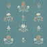 Elmslie Embroidery fabric in teal color - pattern number 84370 - by Schumacher in the Craft Revival collection