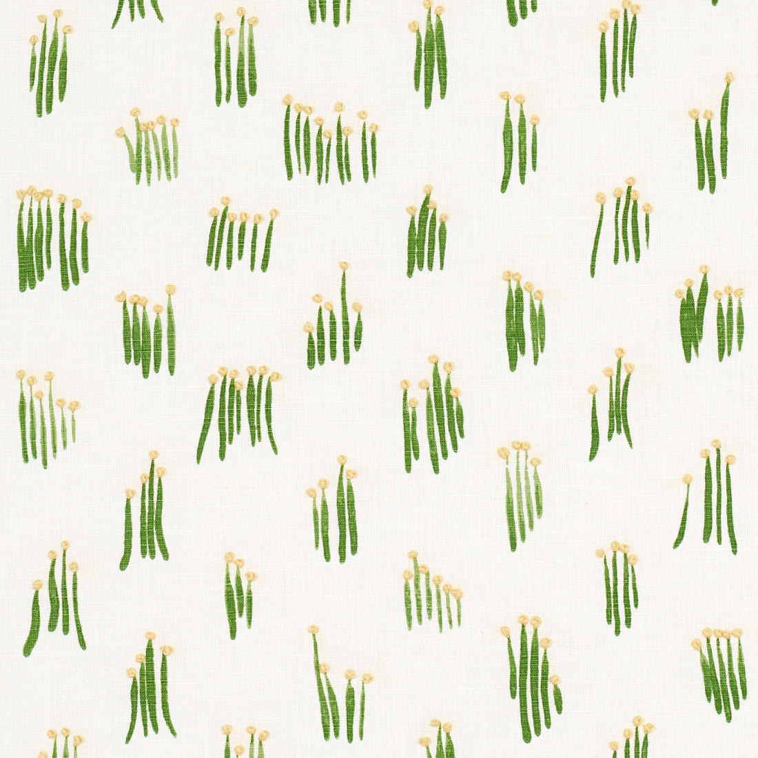 Meadow Button Hand Embroidery fabric in yellow color - pattern number 84390 - by Schumacher in the Studio Bon collection