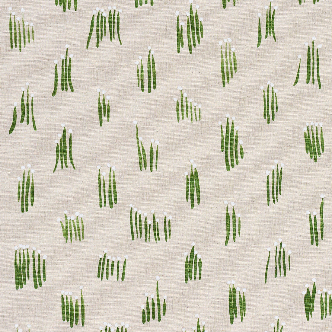 Meadow Button Hand Embroidery fabric in neutral color - pattern number 84391 - by Schumacher in the Studio Bon collection