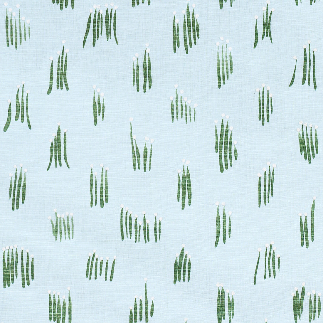 Meadow Button Hand Embroidery fabric in blue color - pattern number 84392 - by Schumacher in the Studio Bon collection