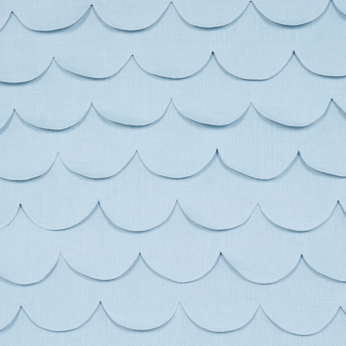 Prep School Hand Pieced Scallop fabric in blue color - pattern number 84401 - by Schumacher in the Studio Bon collection