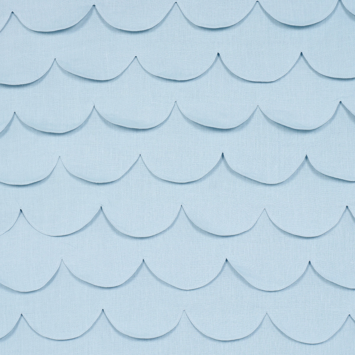 Prep School Hand Pieced Scallop fabric in blue color - pattern number 84401 - by Schumacher in the Studio Bon collection