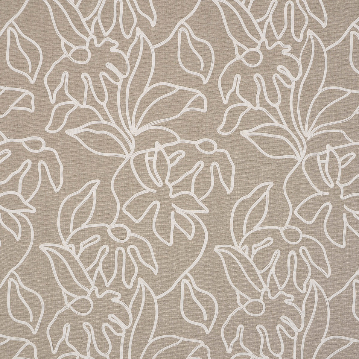 Lola Embroidery fabric in flax color - pattern number 84410 - by Schumacher in the Mesa collection