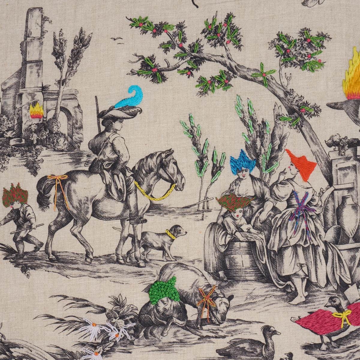 La Liberte Americaine Toile fabric in multiverse color - pattern number 84520 - by Schumacher in the Richard Saja collection