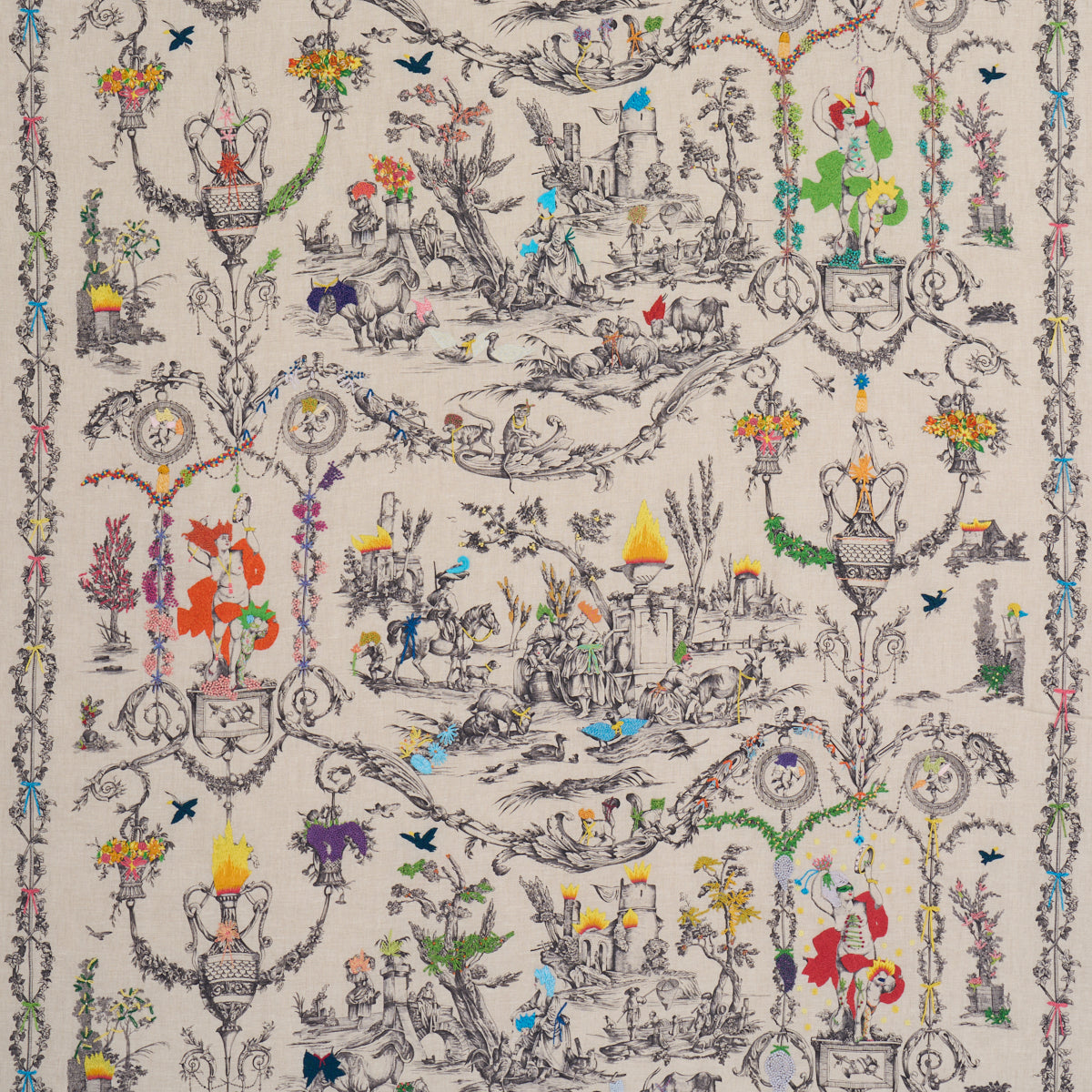 La Liberte Americaine Toile fabric in multiverse color - pattern number 84520 - by Schumacher in the Richard Saja collection