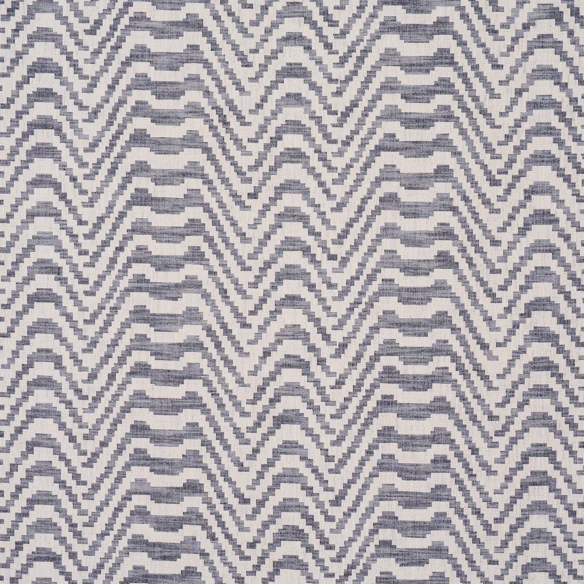 Stepped Chevron fabric in indigo color - pattern number 84640 - by Schumacher in the Orpheum collection